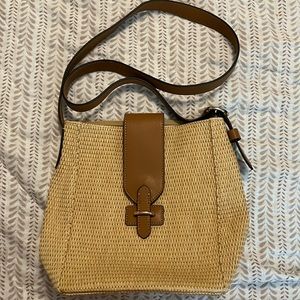 NWOT Banana Republic Straw Shoulder Purse
